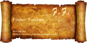 Fodor Fatime névjegykártya